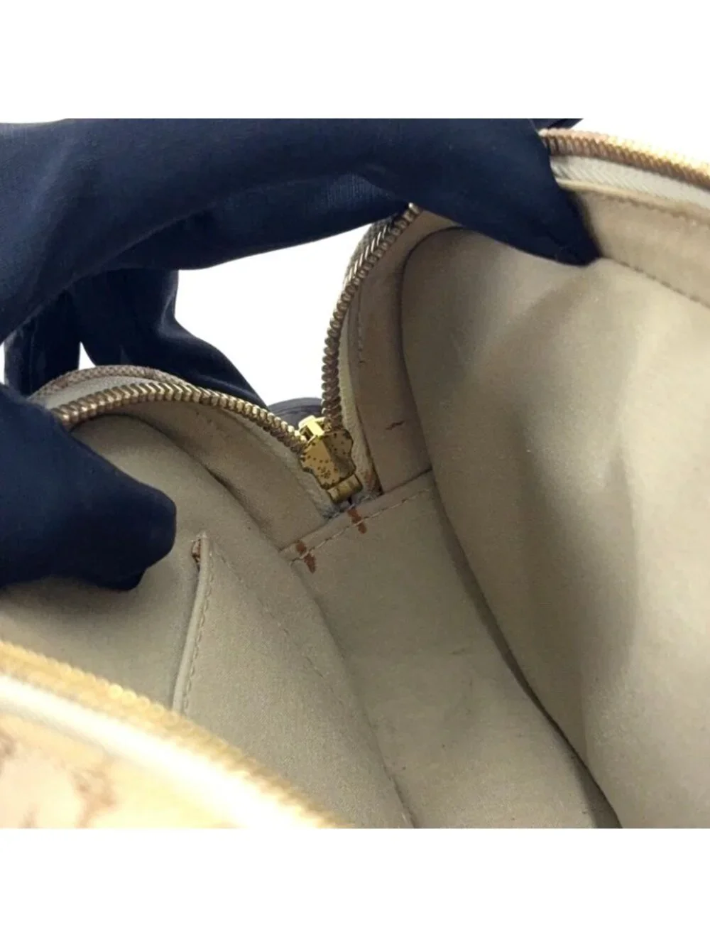 Louis Vuitton Juliette MM Monogram Mini Khaki Leather Canvas Dark Brown Beige